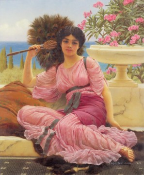 Flabellifera Neoclassicist lady John William Godward Oil Paintings